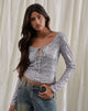 Image de Meraga Tie Front Top in Silver Sequin