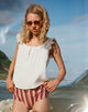 Image of Merisso Scoop Neck Keyhole Top in White