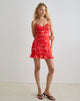 Image of Mireya Mini Dress in Paisley Chiffon Red