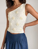 image de Moira One Shoulder Top in Textured Rose Ivory