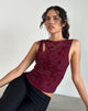 Image de Moni Vest Top in Botanical Flower Maroon