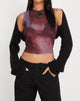 Image de Monlo Vest Top in Mesh Watercolour Wine
