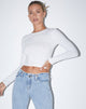 Image de Bon Long Sleeve Top in Lycra White