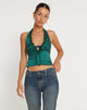 image de Mutsuki Halterneck Top in Satin Forest Green