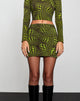 Image of Kinan Bodycon Skirt in Optic Polka Green