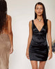Image de la mini robe Ephy en satin noir