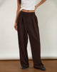 Image du pantalon à plis larges Nala en chocolat amer