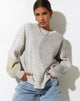image de Namari Jumper in Abstract Splodge Beige, Purple and Olive