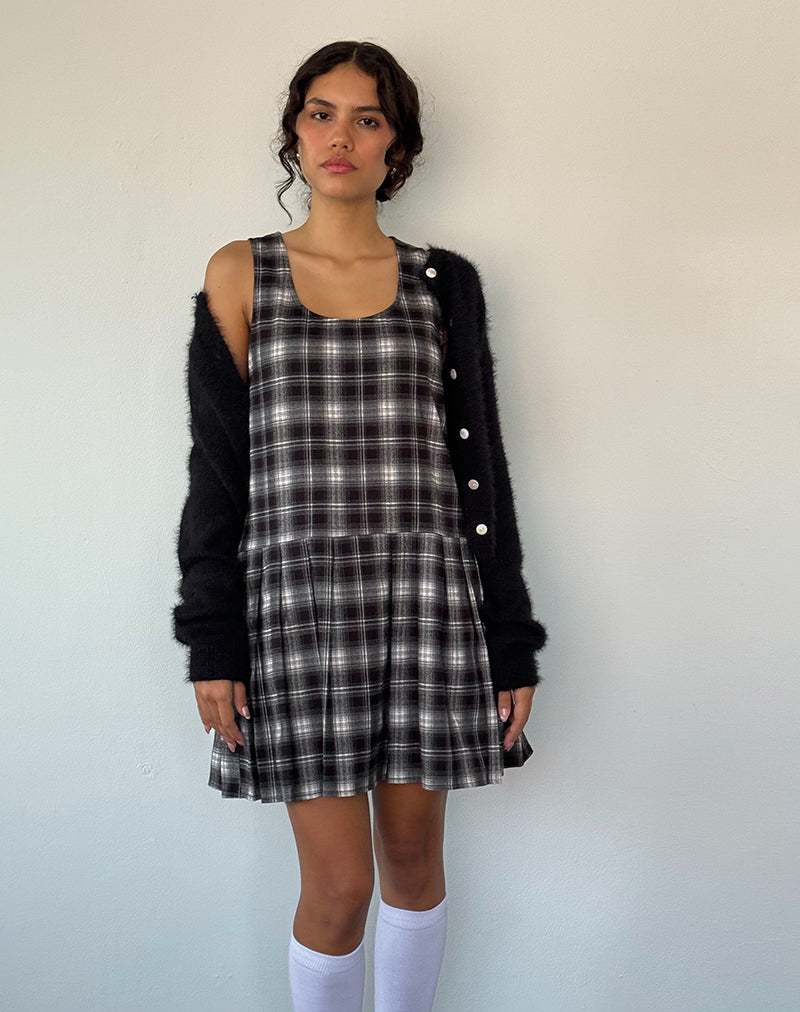 Mini robe Namaya à carreaux noirs et blancs