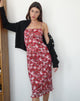 Image de la robe midi Nawari en dentelle imprimée Cherry
