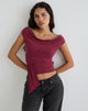Image de Neida Drape Top in Cupro Burgundy