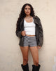 Image de Zebbie Distressed Biker Jacket in Olive