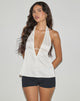 Image de Nobara Longline Halterneck Top in Jacquard Ivory