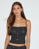 Image de Nobita Cami Top in Flower Broderie Black