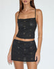 Image de Olsa Mini jupe en broderie fleurie Noir