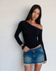 Image de Noraba Top asymétrique noir avec œillets