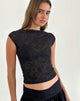 Image de Nova Top in Flower Mesh Black