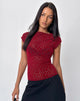 Image de Nova Top in Heart Flock Maroon