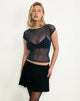 Image de Nova Top in Heart Flock Navy and Yellow