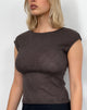 Image of Nova Top in Jacquard Knit Brown