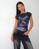 Image of Nova Top with Lace Scan Motif in Black