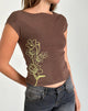 Image de Nova Top in Mono Flower Flock Brown