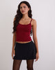 Image de Ziva Knit Cami Vest Top in Burgundy