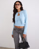 Image de Nuha Cardigan croisé côtelé en bleu