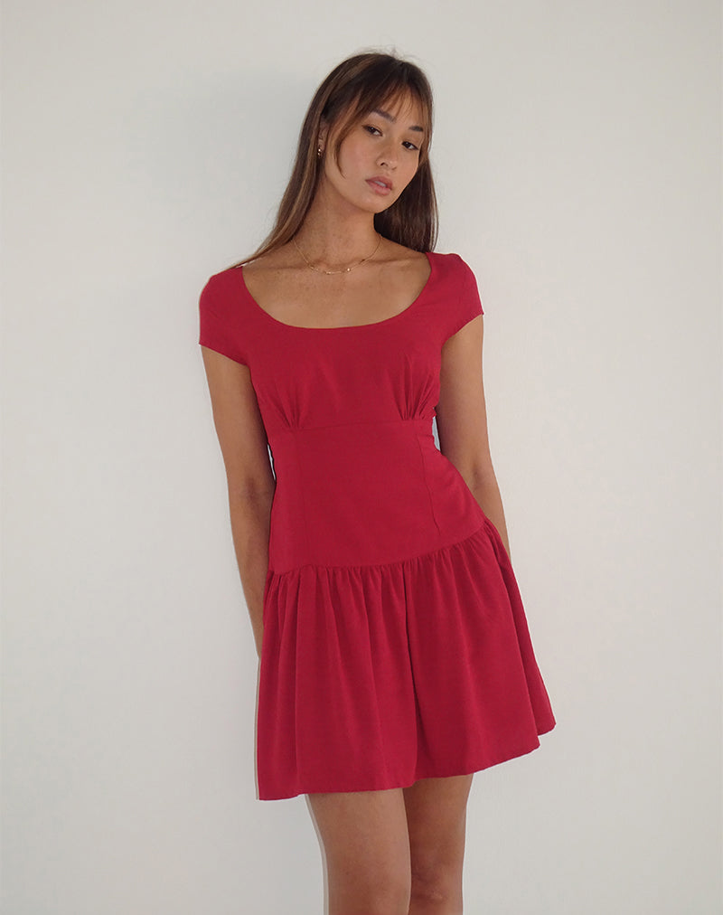 Mini robe Ohayo, rouge adrénaline