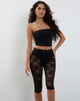 Image de Tuka Lace Cropped Capri Shorts in Black