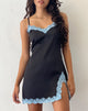 Image de Oming Mini robe en noir avec dentelle bleue