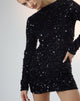 Image de Onaki Mini robe à manches longues en Mini Sequin Black