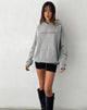 Image of Oversized Hoodie in Grey Marl with Worst Nightmare Graphic (sweat à capuche surdimensionné en gris marron avec graphique du pire cauchemar)