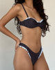 Image de Pafriza Bikini Top in Black and Blue Polka