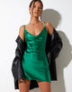 image de Paiva Slip Dress in Satin Kelly Green