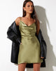 Image de Paiva Slip Dress in Satin Olive