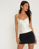 Image de Paiva Cowl Neck Top in Satin Ivory