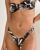 Image of Farida Bikini Bottom in Brown and Ivory Doodle Swirl