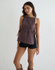 Image de Palsi Tie Side Top in Brown with Medium Polka White