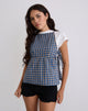 Image de Palsi Tie Side Top in Medium Tartan Blue