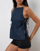 Image de Palsi Tie Side Vest Top in Navy