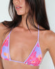 Image de Pami Bikini Top in Pink Holiday Floral with Lilac Binding