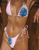 Image de Lentra Bas de bikini en rose et bleu Fleur d'aquarelle