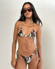 Image de Pami Bikini Top in Brown and Ivory Doodle Swirl with Beads