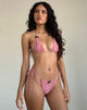 Image de Pami Bikini Top in Pink Shimmer with Black Bow