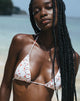 Image de Pami Bikini Top in Red Floral Beige Gingham with Ruffle
