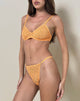 Image de Uras Thong en dentelle fleurie tonale orange avec bordure