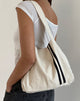Image du sac en toile Pardi en écru avec rayures noires