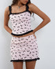 Image de Patricia Corset Top in Pretty Bow Pink with Black Mesh Ruffle