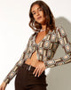 Image de Portia Long Sleeve Top in Retro Spot Brown
